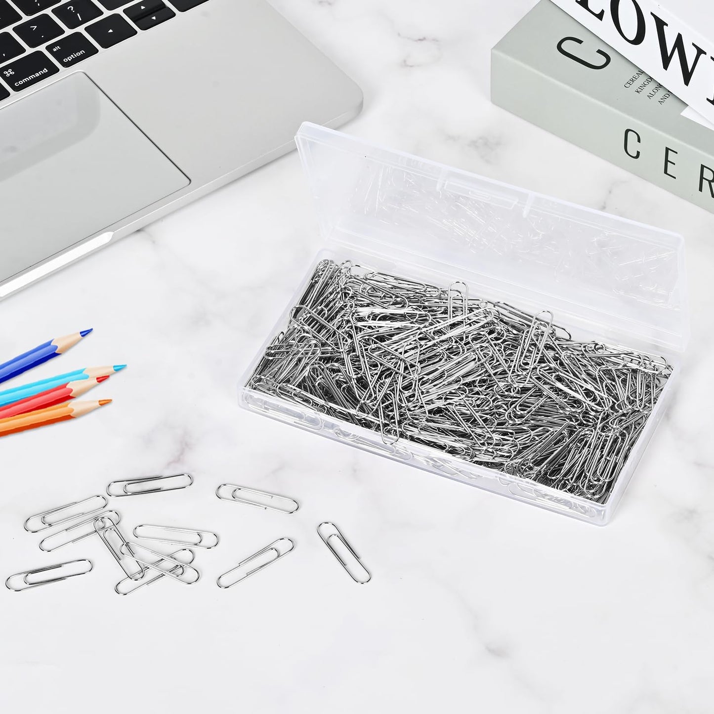 Krvyrn 400 Pcs Medium Paper Clips,1.3 inch Smooth Paperclips Metal Paper Clip for Office, School and Teacher Supplies