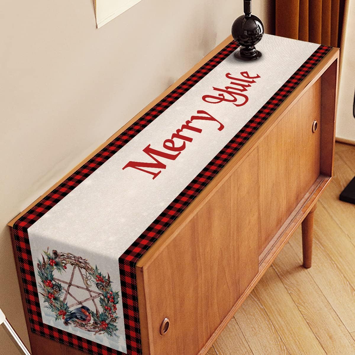 Nepnuser Yule Table Runner - Norse Wiccan Pagan Christmas Decoration | 72 Inches for Holiday Home Decor