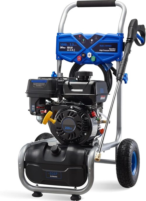 3500PSI Gas Pressure Washer - 2.3GPM High Pressure Cleaning with 209CC Engine & 25ft Hose | 4 Adjustable Nozzles