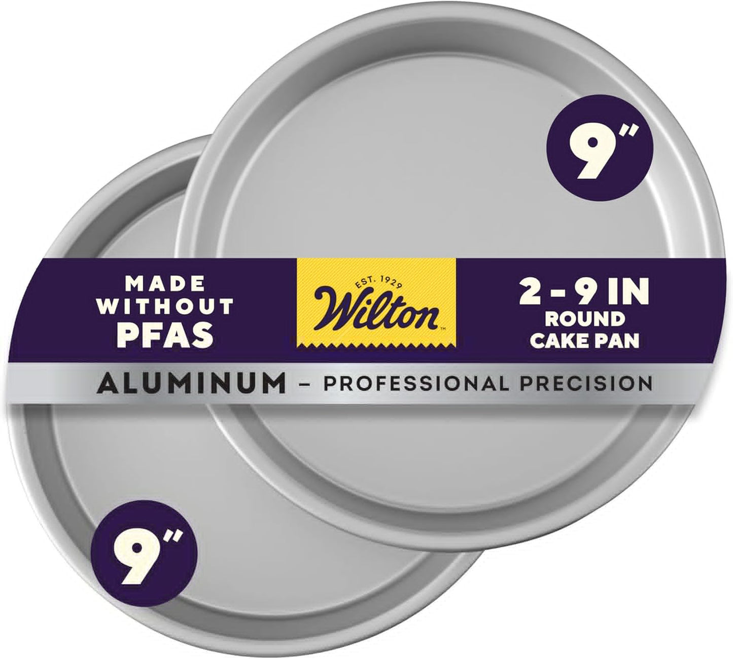 Wilton Round Cake Baking Pan Set - 9 x 2 Inch Aluminum Bakeware for Even Heating & Tiered Cakes