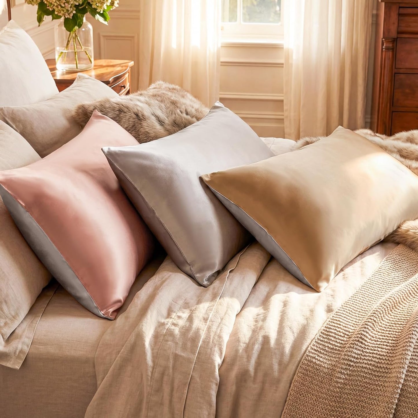 Slik Pillowcase - 100% Pure Mulberry Silk for Hair & Skin | Luxury Gray 19x29 Inch Pillow Cover