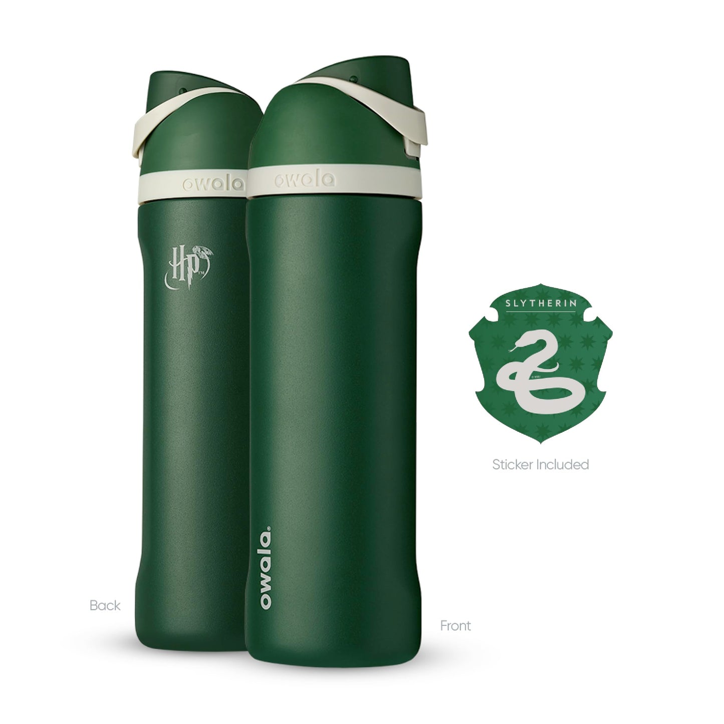 Owala Harry Potter FreeSip Insulated Stainless Steel Water Bottle with Straw, BPA-Free Sports Water Bottle, Great for Travel, 24 Oz, Slytherin