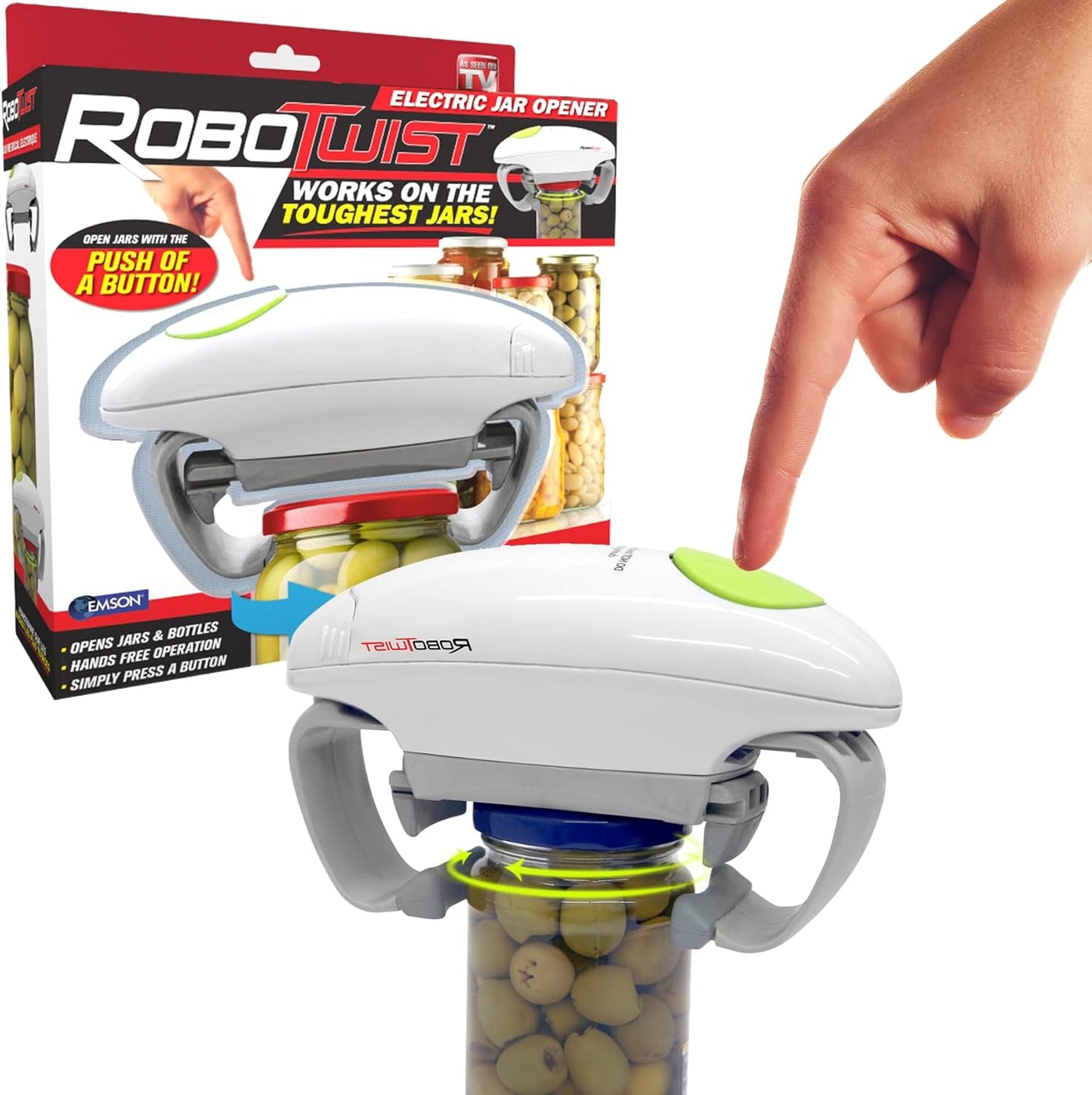 Robotwist Automatic Jar Opener - Deluxe Model with Enhanced Torque | Electric Hands-Free Kitchen Gadget for All Jar Sizes