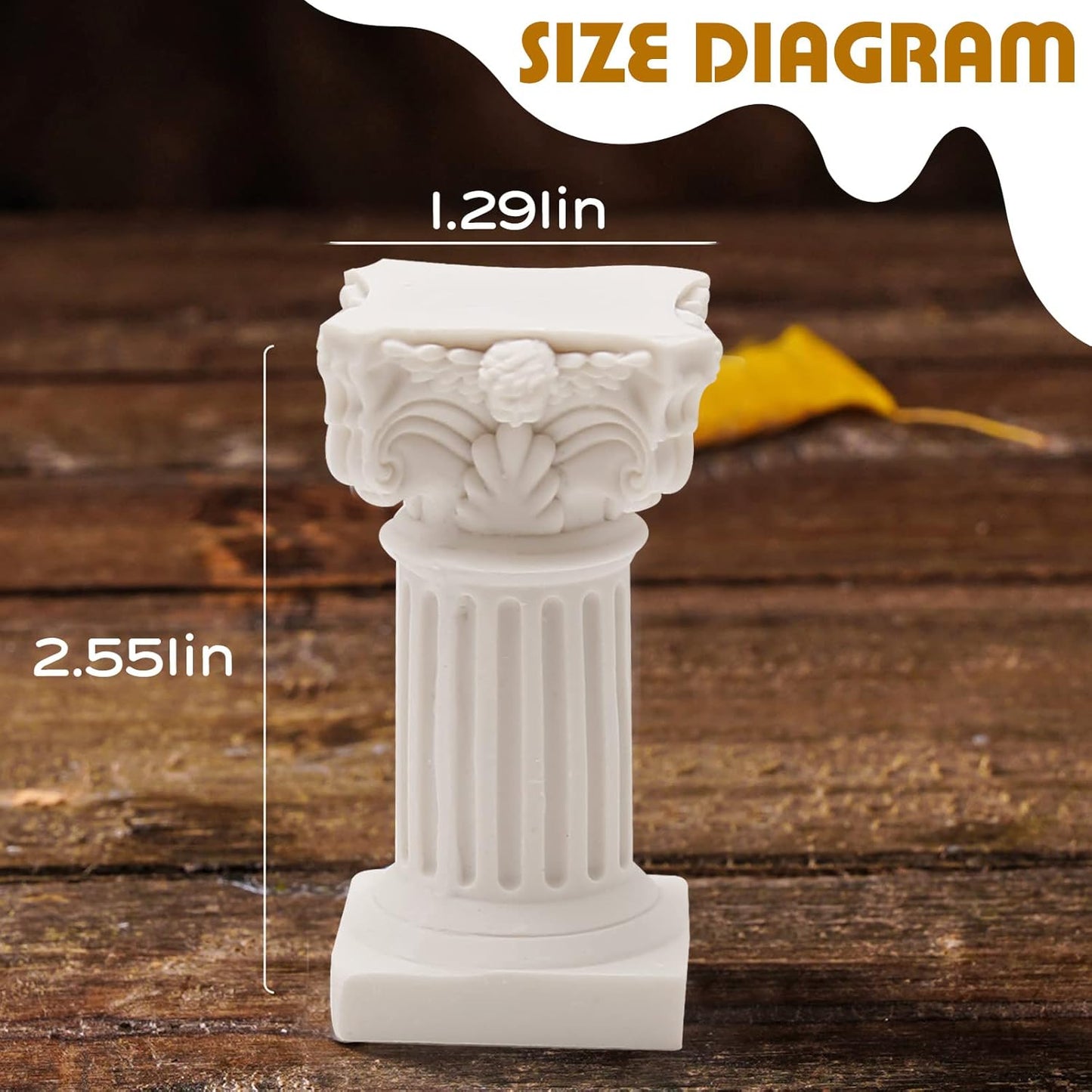 Saihisday Mini Roman Pillar Greek Columns - 5Pcs Resin Decorative Statues for Christmas & Weddings | 1.18" L x 1.18" W x 2.56" H (White)
