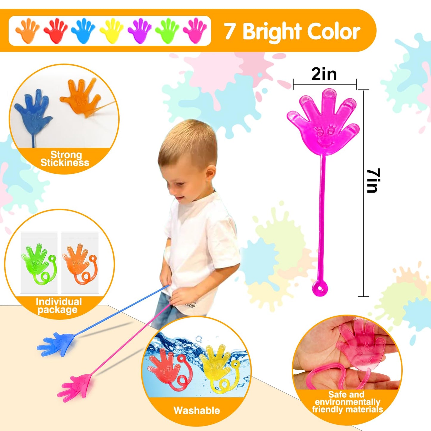 Armaytoy 20Pack Sticky Hands Party Favors for Kids,Classroom Prizes,Goodie Bag,Pinata Stuffers,Birthday Treasure Box Bulk Toys