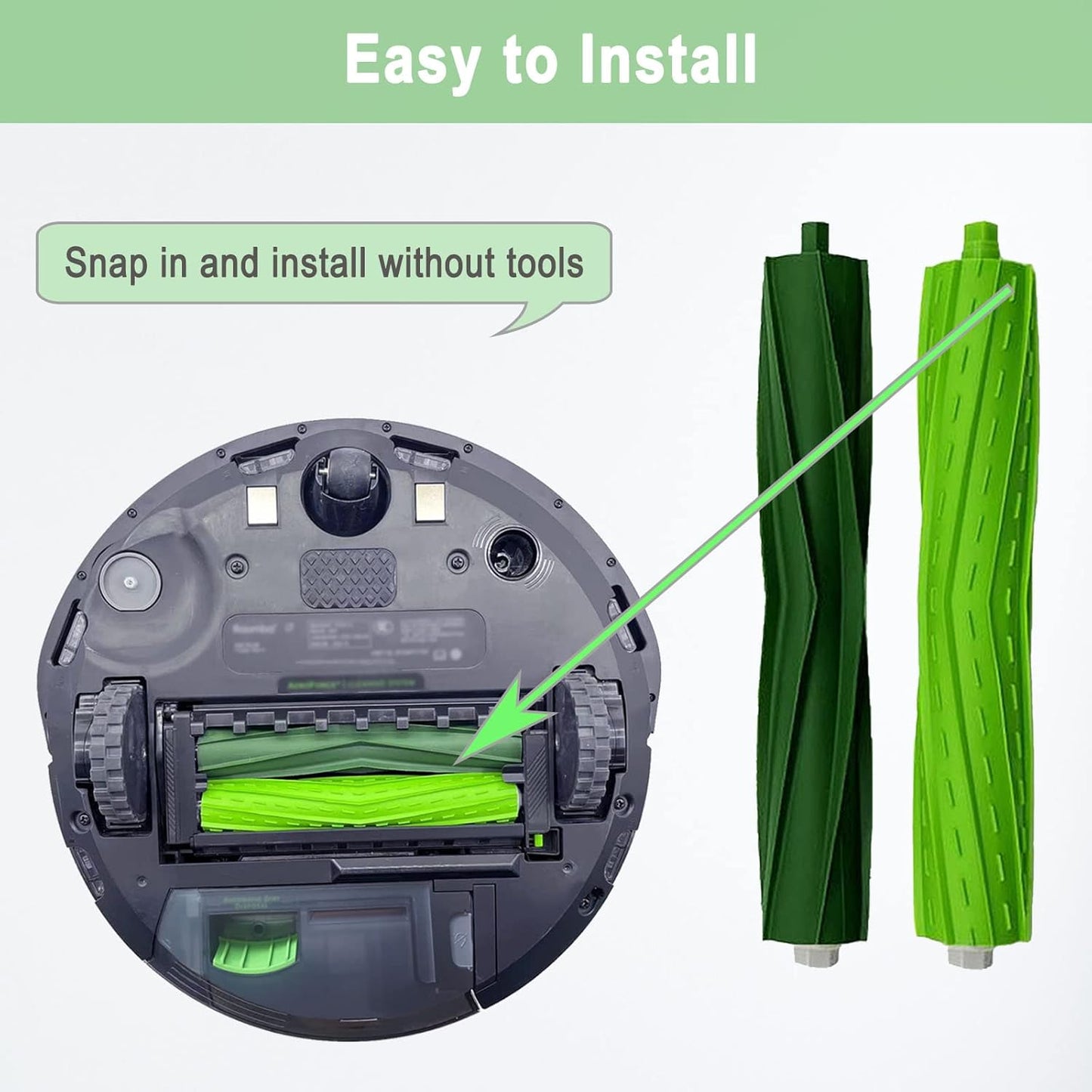 Tivcroxs Replacement Parts - Multi-Surface Rubber Brush Roller for iRobot Roomba i3, i7, j7 & More - 4 Sets