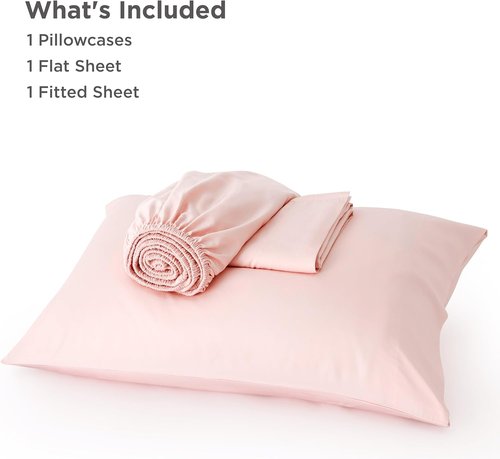 Bedsure Cooling Sheets - Twin XL Bamboo Rayon, Breathable & Soft, Deep Pocket Up to 16 Inches, Pink