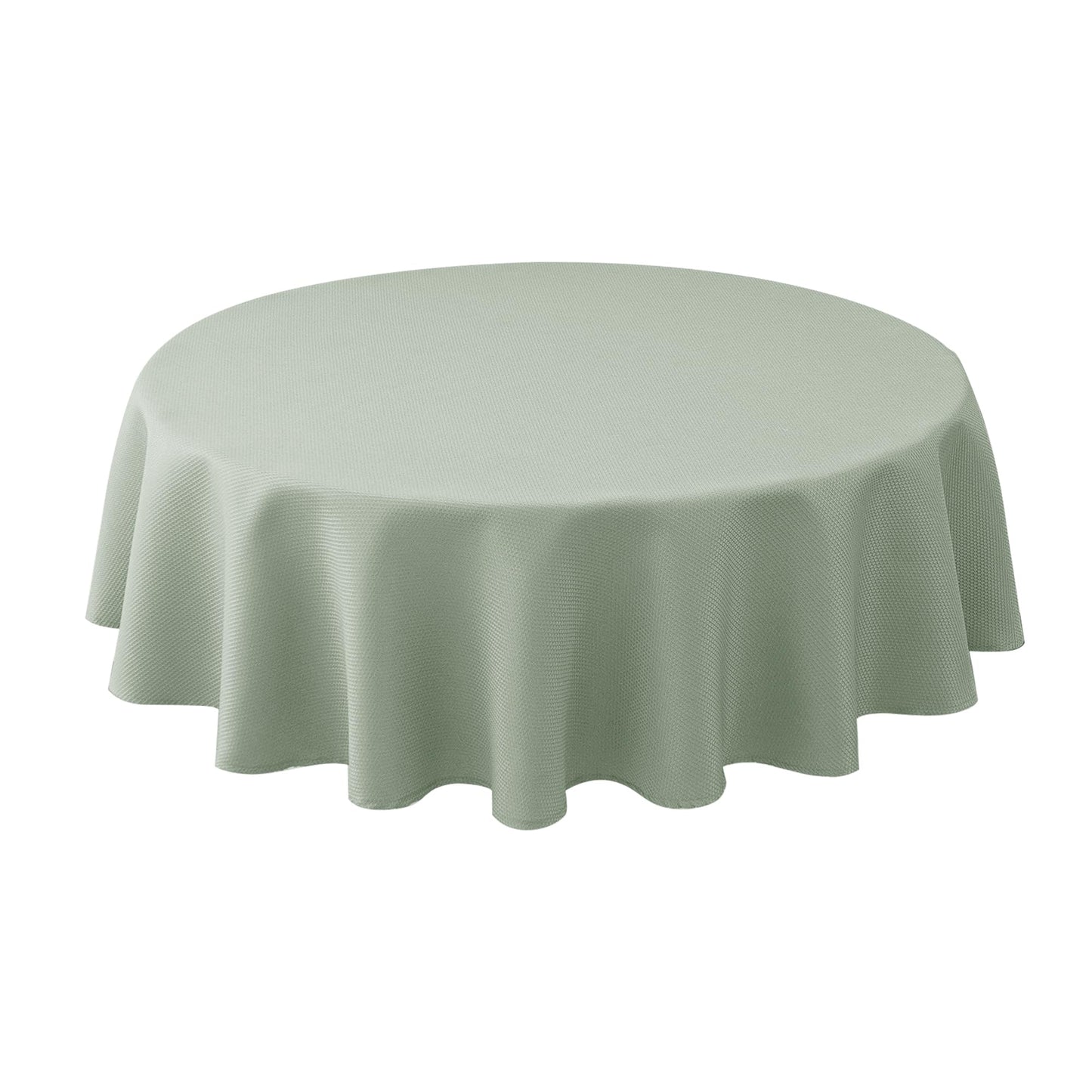 Biscaynebay Round Tablecloth 60 Inch-Sage Outdoor Fabric Table Cover-Small Circle Folding Table Cloths Linen Water Resistant Washable for Kitchen Dining Picnic Patio Outdoor Party Restaurant Tables