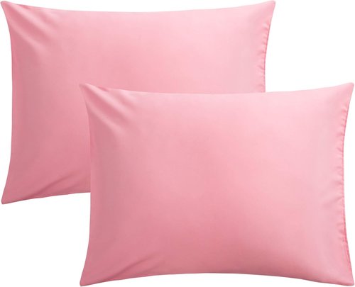 FLXXIE Pillow Cases - Soft Microfiber Standard Size Pillow Covers | Wrinkle & Stain Resistant, 2-Piece Set, 20x26, Pink
