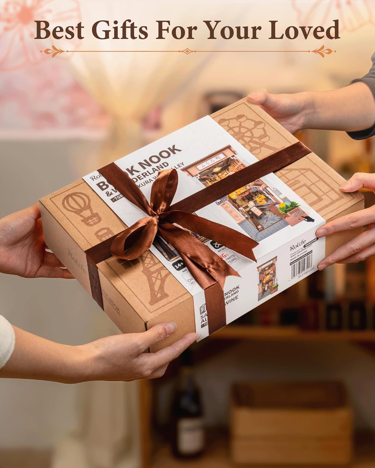 Rolife Book Nook Kit - Sakura Wine Alley 3D Wooden Puzzle | Japanese-Inspired Miniature Dollhouse Decor for Book Lovers
