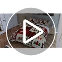 Castle Fairy Xmas Theme Bedding Set Full 80x90 with Christmas Tree & Deer Pattern