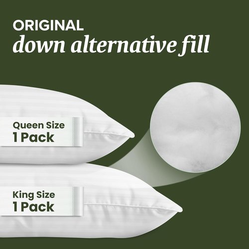 Beckham Hotel Collection Queen Pillow - Cooling Qmax Adjustable Down Alternative for All Sleep Positions