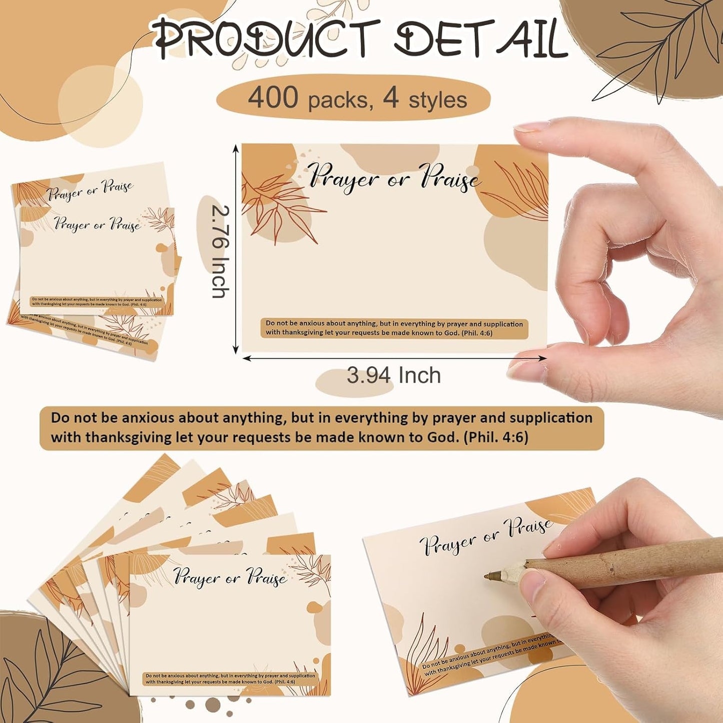Regine Switzerland 400 Pcs Prayer Cards - Elegant Christian Scripture for Baptism & First Communion Gifts | Boho Design