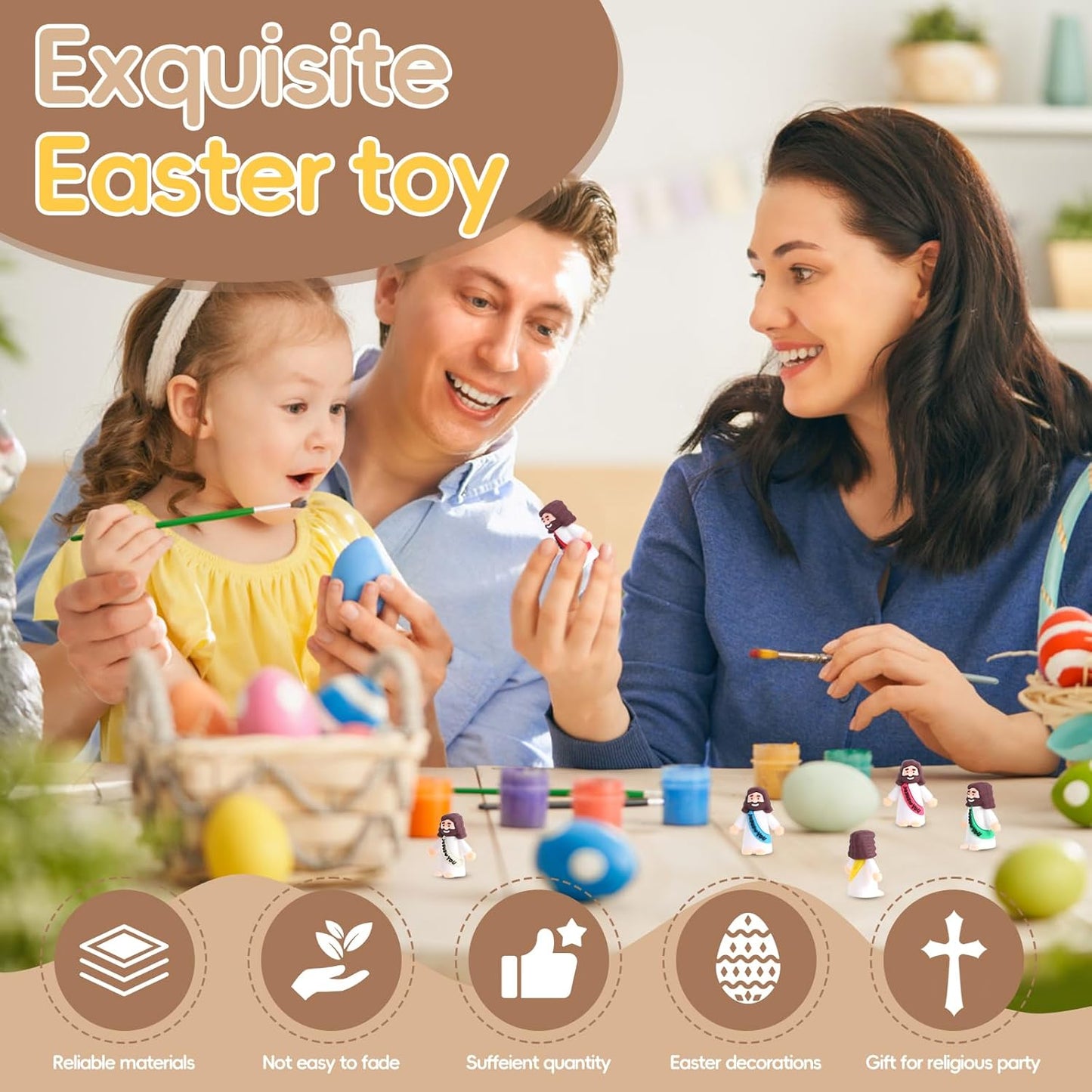 Little Jesus Figures by [Brand Name] - Mini Jesus Figurines for Sunday School | 100-Pack Rubber Toys for Easter Gifts