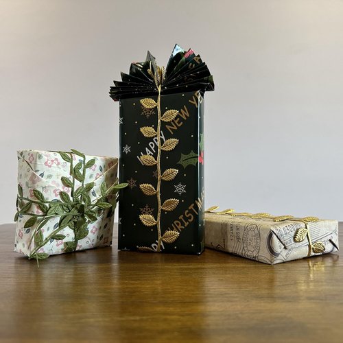 BASOKAN Gold Leaves Ribbon Trim - 20 Yards for DIY Crafts & Wedding Decorations | Elegant Gold