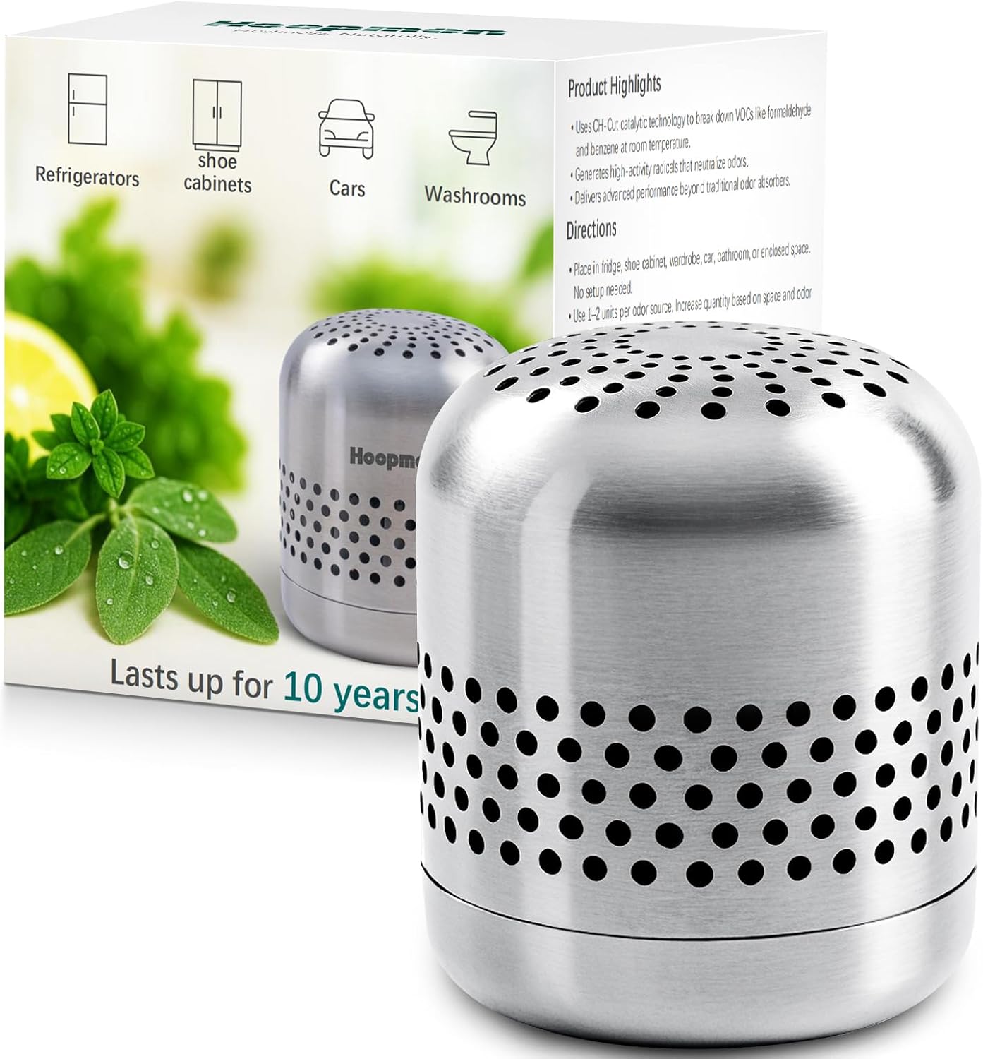 Skiennix Fridge Deodorizer - Long-Lasting Odor Eliminator with Nano Catalyst Technology | 10-Year Lifespan
