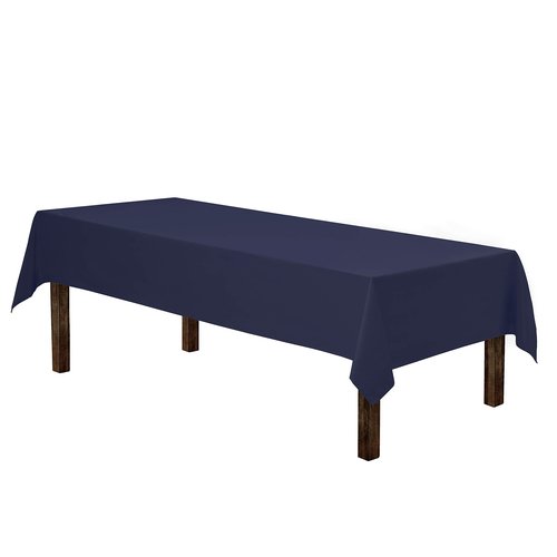 Gee Di Moda Rectangle Tablecloth - 60 x 126 Inch Navy Blue Table Cloth for 8 Foot Rectangle Tables - Heavy Duty Washable Fabric - for Holiday Party, Dinner, Weddings, Baby Shower & Events