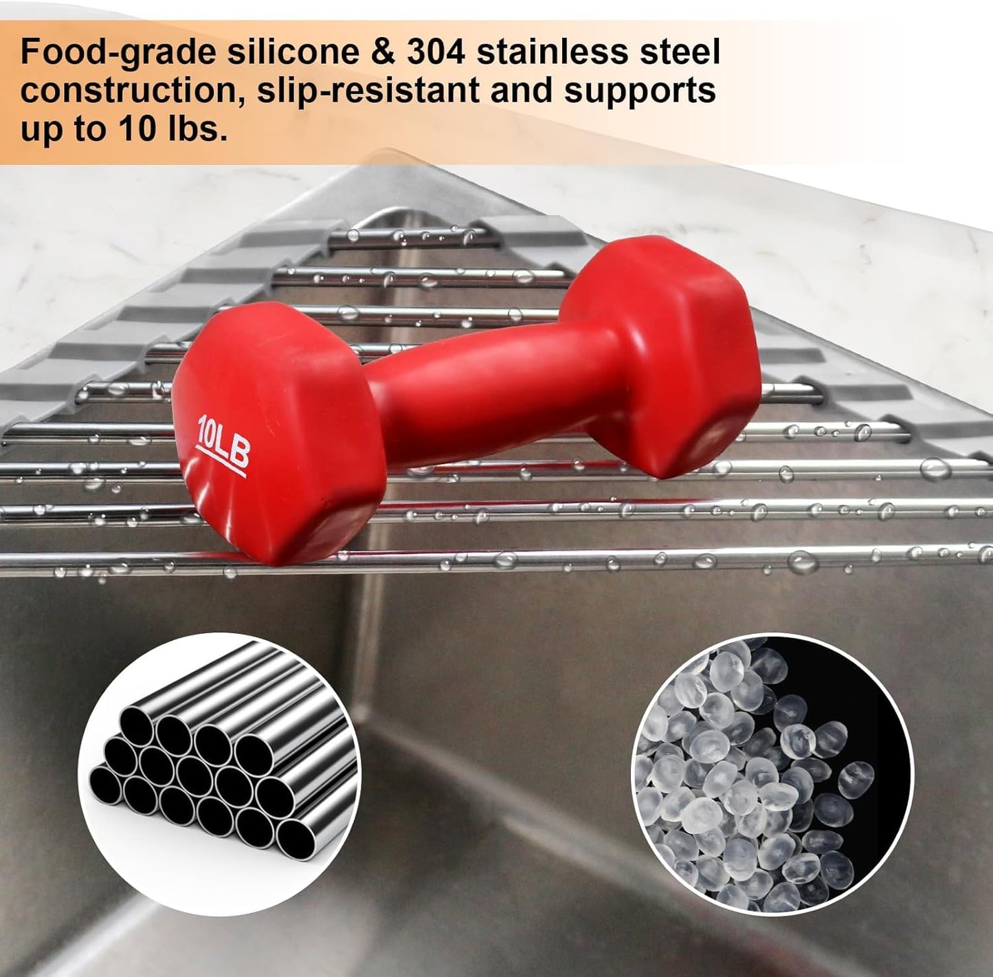 Skiennix Corner Sink Caddy - Triangle Dish Drying Rack & Sponge Holder | Stainless Steel Organizer