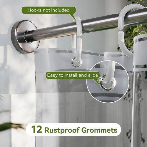 Clear Black Shower Curtain Liner - Waterproof PEVA 72x72 | 2-Pack with Strong Magnets & Rustproof Grommets