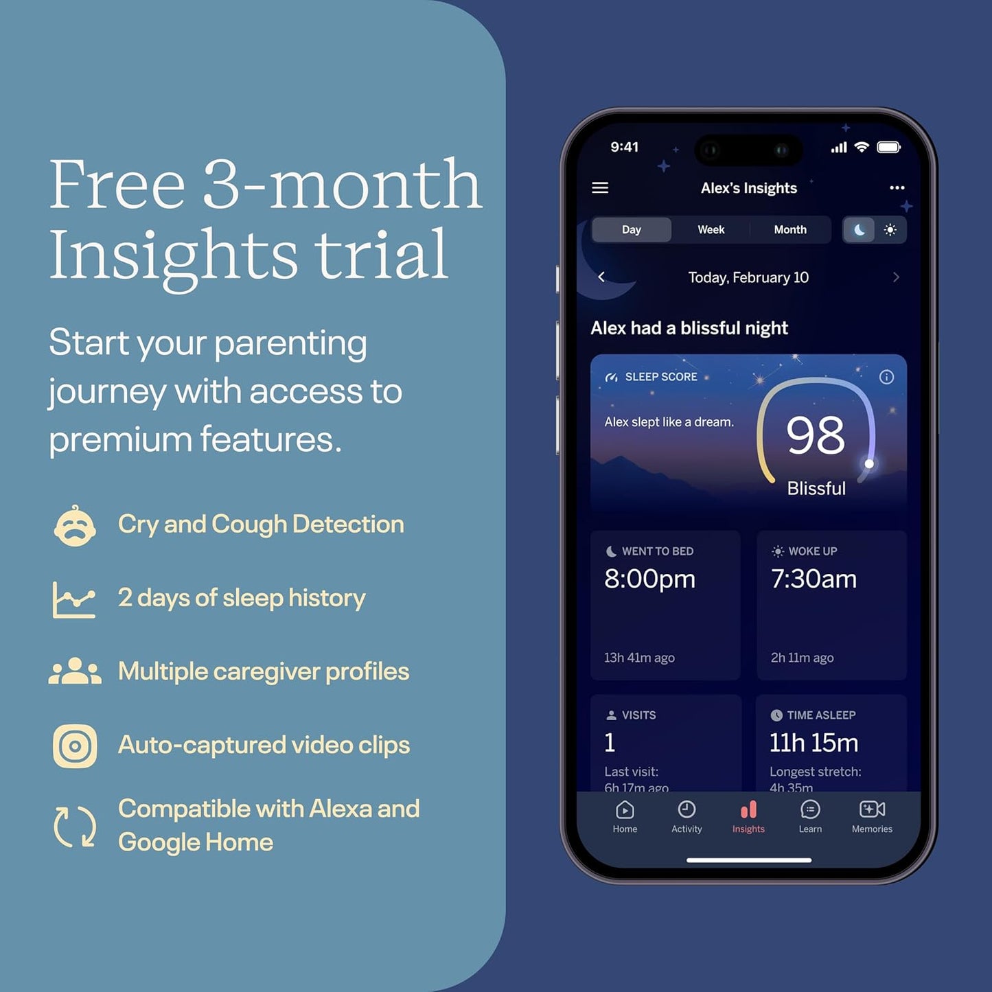 Nanit Pro Smart Baby Monitor - 1080p Wi-Fi Video Camera with 2-Way Audio & Night Vision | Remote Baby Monitoring