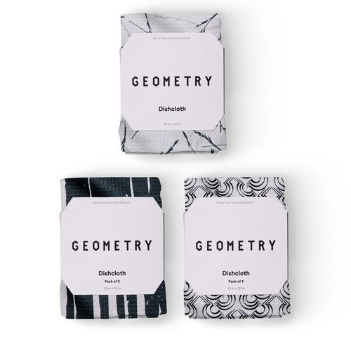 GEOMETRY Kitchen Dish Cloths - Quick Dry Dishcloths for Kitchen - Premium Dish Rags with Geoweave - 3-Pack Set Night Reeds