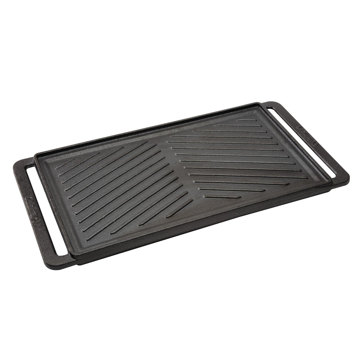 Cuisinart Reversible Cast Iron Grill/Griddle Plate, 15.75” x 9” Pre-Seasoned Cooking Surface with Flat and Ribbed Sides, Stovetop Griddle for Electric Ranges, Use on Stove, Campfire, or Gas Grill