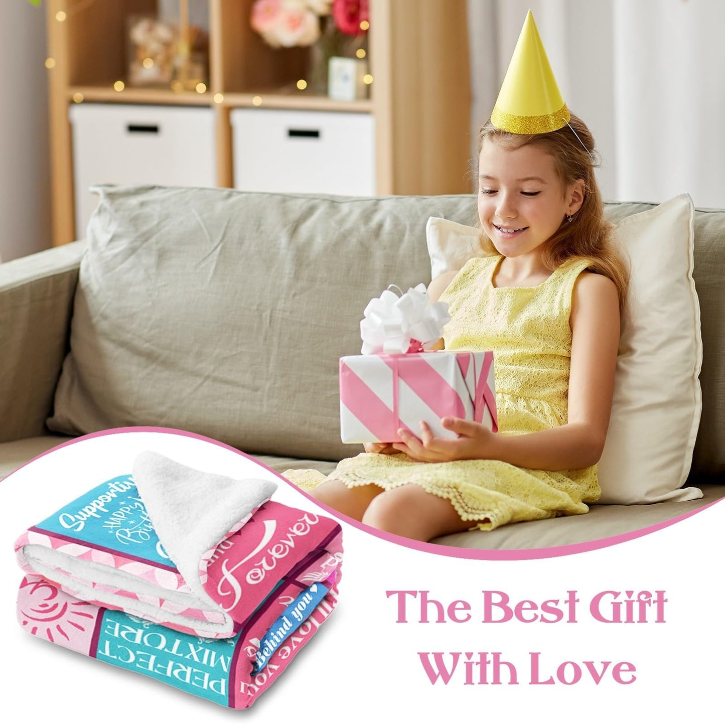 Lavua 9 Year Old Girl Birthday Gifts - Birthday Gift for 9 Years Old Girl - 9th Birthday Decorations for Girls Daughter Granddaughter Niece - 9-Year-Old Girls Gift - 9th Blanket 50"X60"