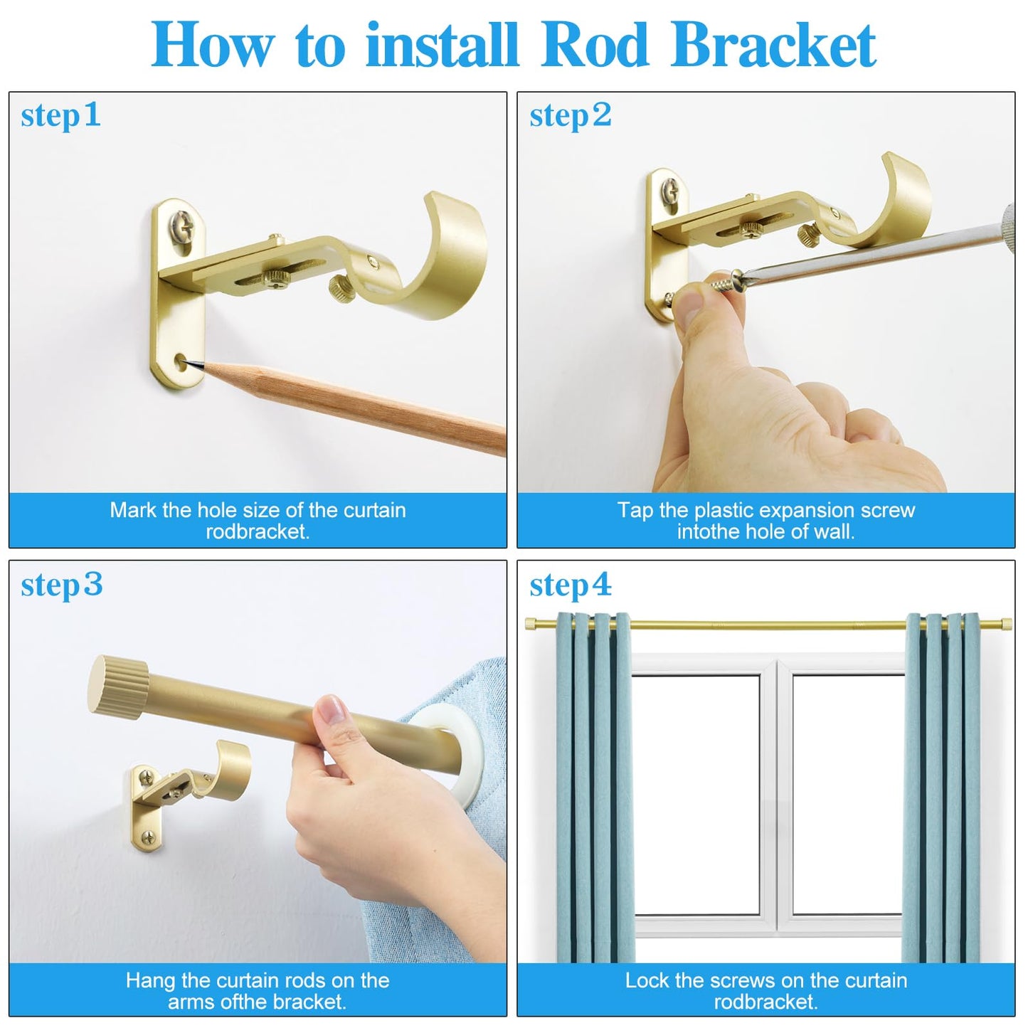 AMZSEVEN Curtain Rods for Windows, Drapery Rod 1 inch Diameter, Curtain Rod with Cylindrical Finials (Black, 16" to 48" - 1'' rod)