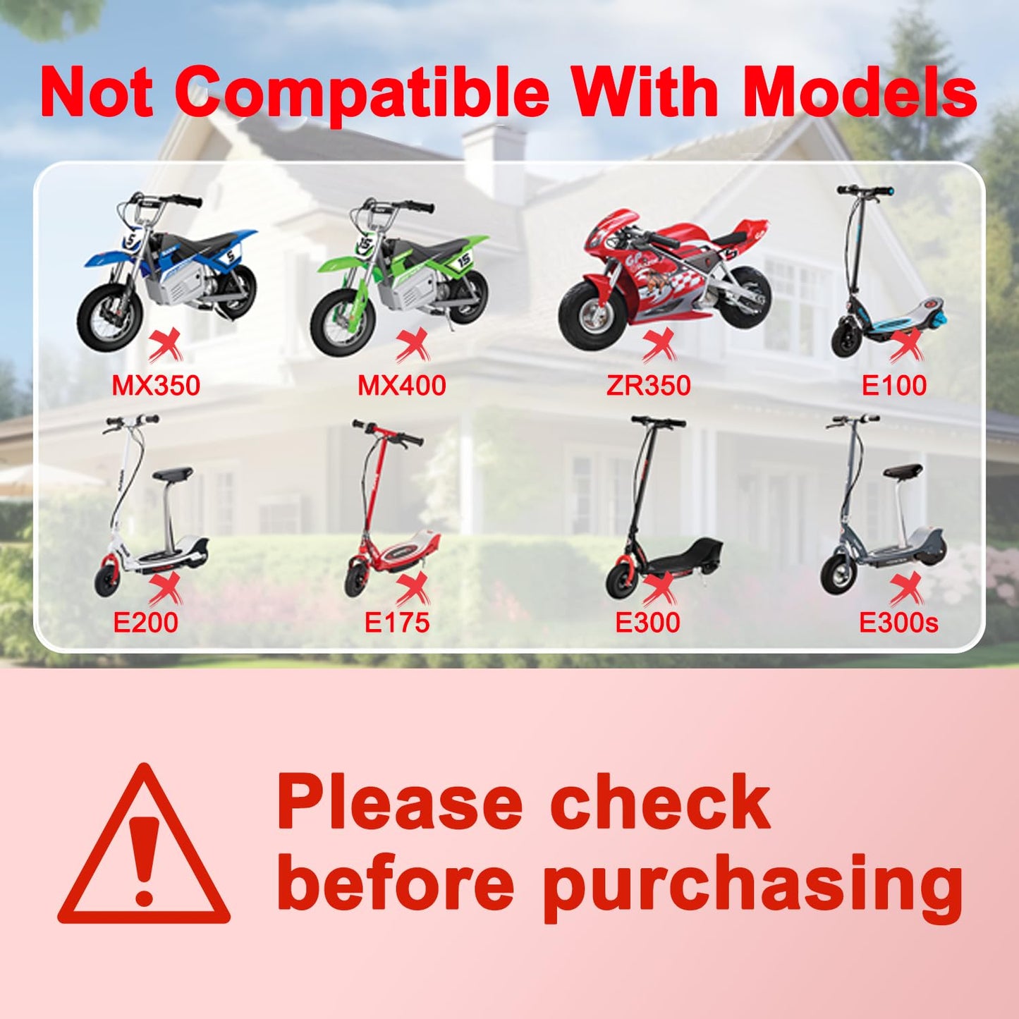 12V Battery Charge for Kid Ride On Toys Compatible with Razor Power Core E90 E95, Black Label E90, MX125 Dirt Rocket, E90 Sprint