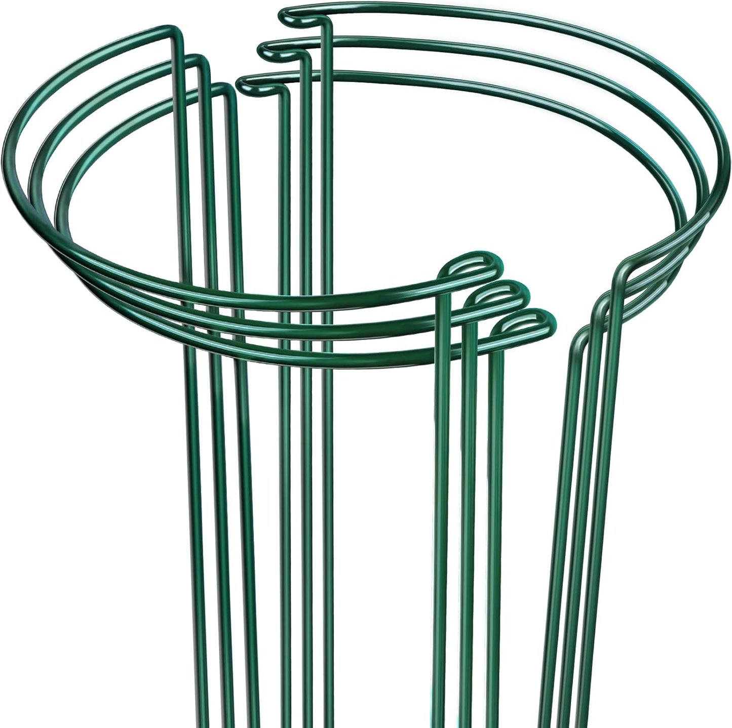 LEOBRO Plant Support Stakes - Metal Peony Support for Tomatoes & Hydrangeas | 9.8" W x 15.7" H, 6 Pack