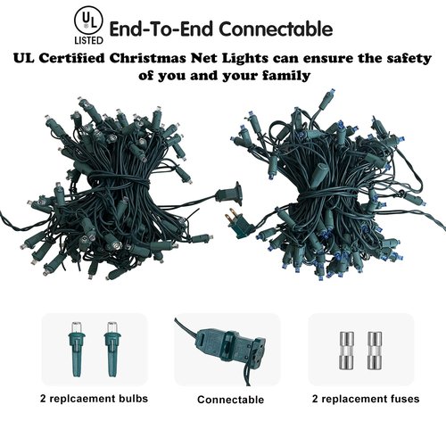 HISHINY Halloween Lights Outdoor,144LED 6ftx6ft Purple and Orange Net Lights with Connectable, Waterproof,UL Certified and Durable Black Wire Design for Bushes,Trees, Outdoor Indoor Party Decorations