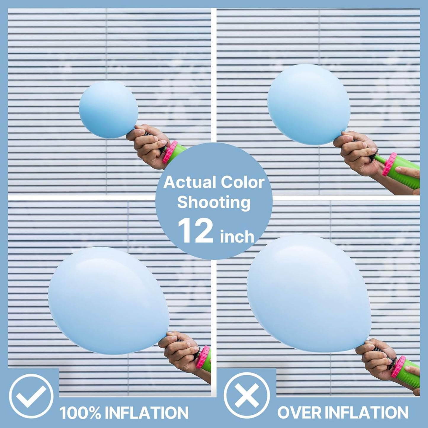 PartyWoo Baby Blue Balloons - 100pcs in 5-18 Inch Sizes | Perfect for Graduation & Baby Showers