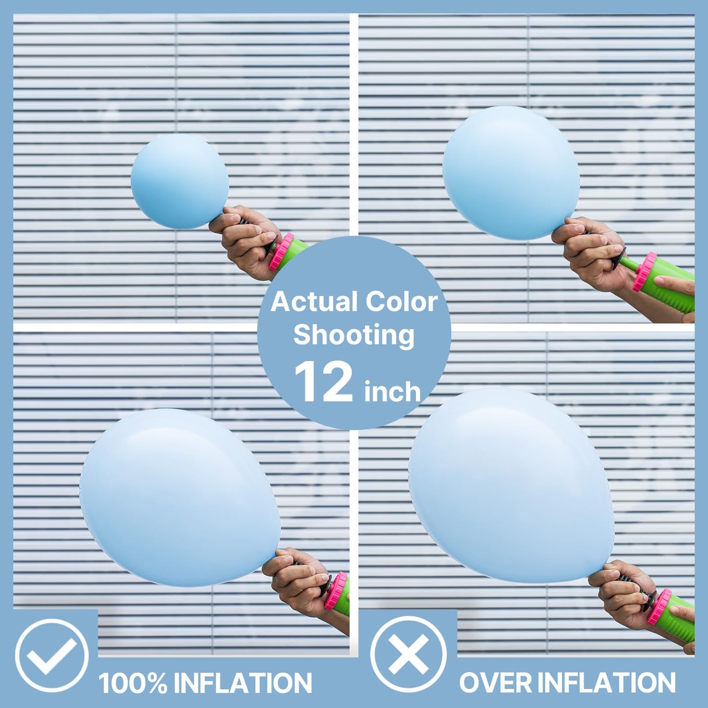 PartyWoo Baby Blue Balloons 100pcs Different Sizes of 18 12 10 5 Inch Light Pastel Sky Aqua Blue Balloon Arch Kit Garland for Graduation Baby Shower Gender Reveal Easter Party Decorations Blue-Q13