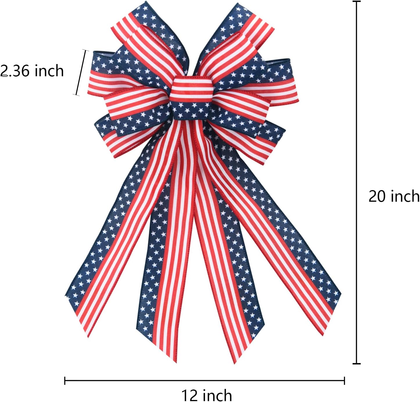 Skiennix Patriotic Wreath Bows - Large Star and Stripe American Flag Design | 20" x 12" for Memorial Day & Labor Day Decor