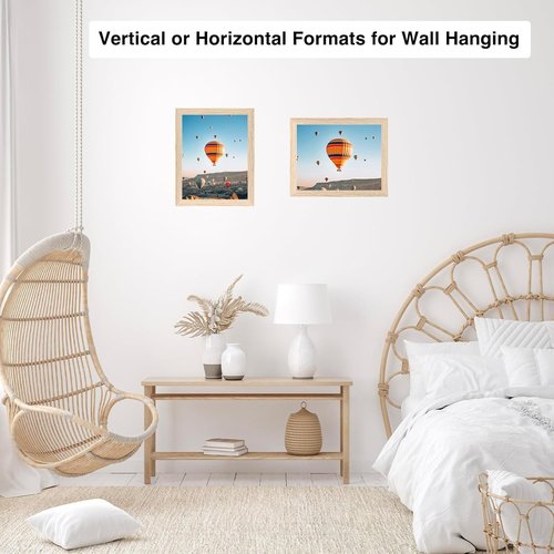 JCJMY 9x12 Picture Frame - Versatile Wall Hanging Design with Shatter-Resistant Plexiglass | Natural Finish
