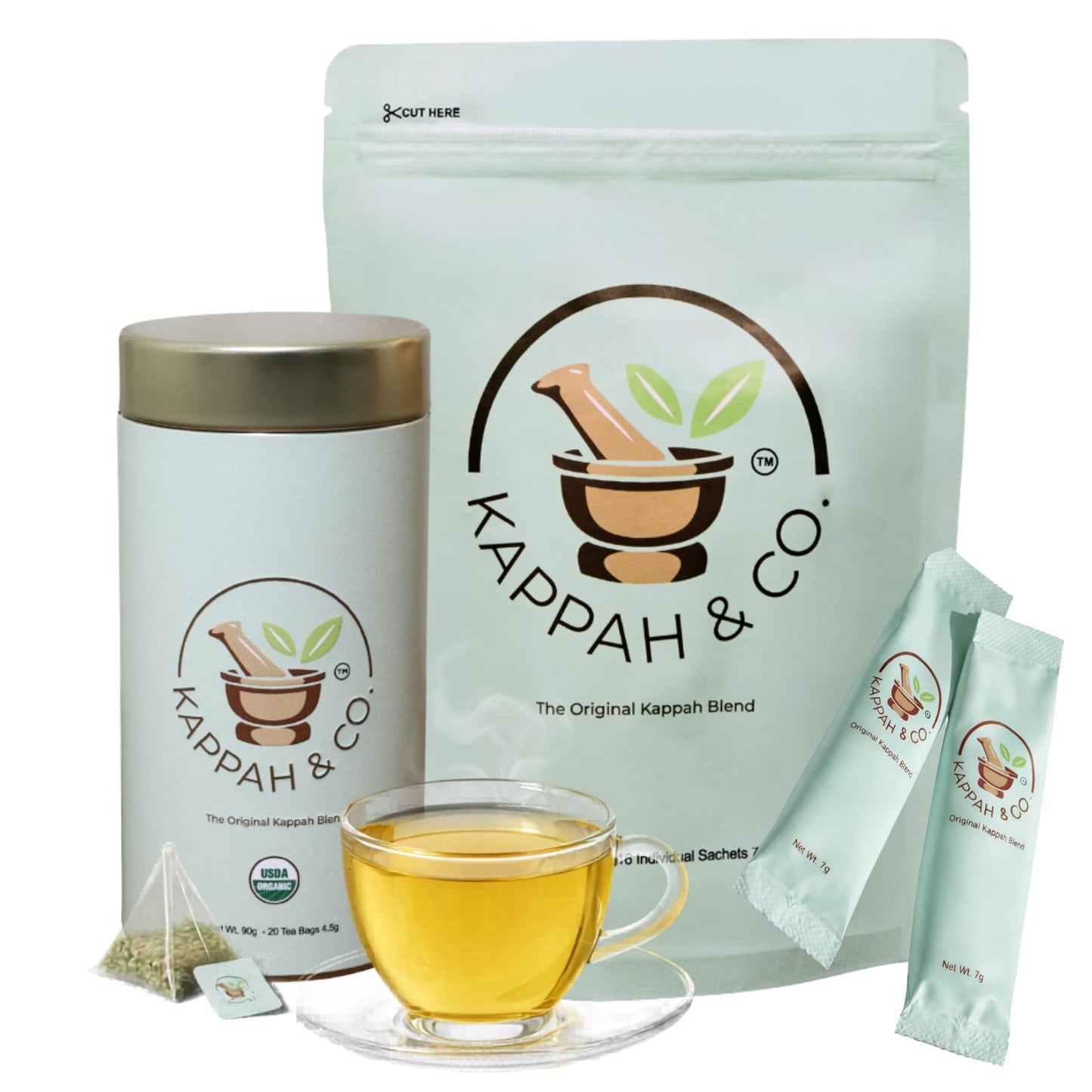 Kappah Organic Fennel Tea Bags and Powder Sachets - Supports Digestion and Reduces Bloating - Caffeine Free Stomach Ease Herbal Tea - Real Ground Herbs - No Fillers