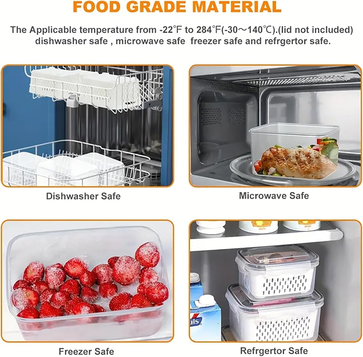 Skiennix 3-Piece Fruit Containers - Airtight Storage with Removable Colanders & Lids | Dishwasher & Microwave Safe