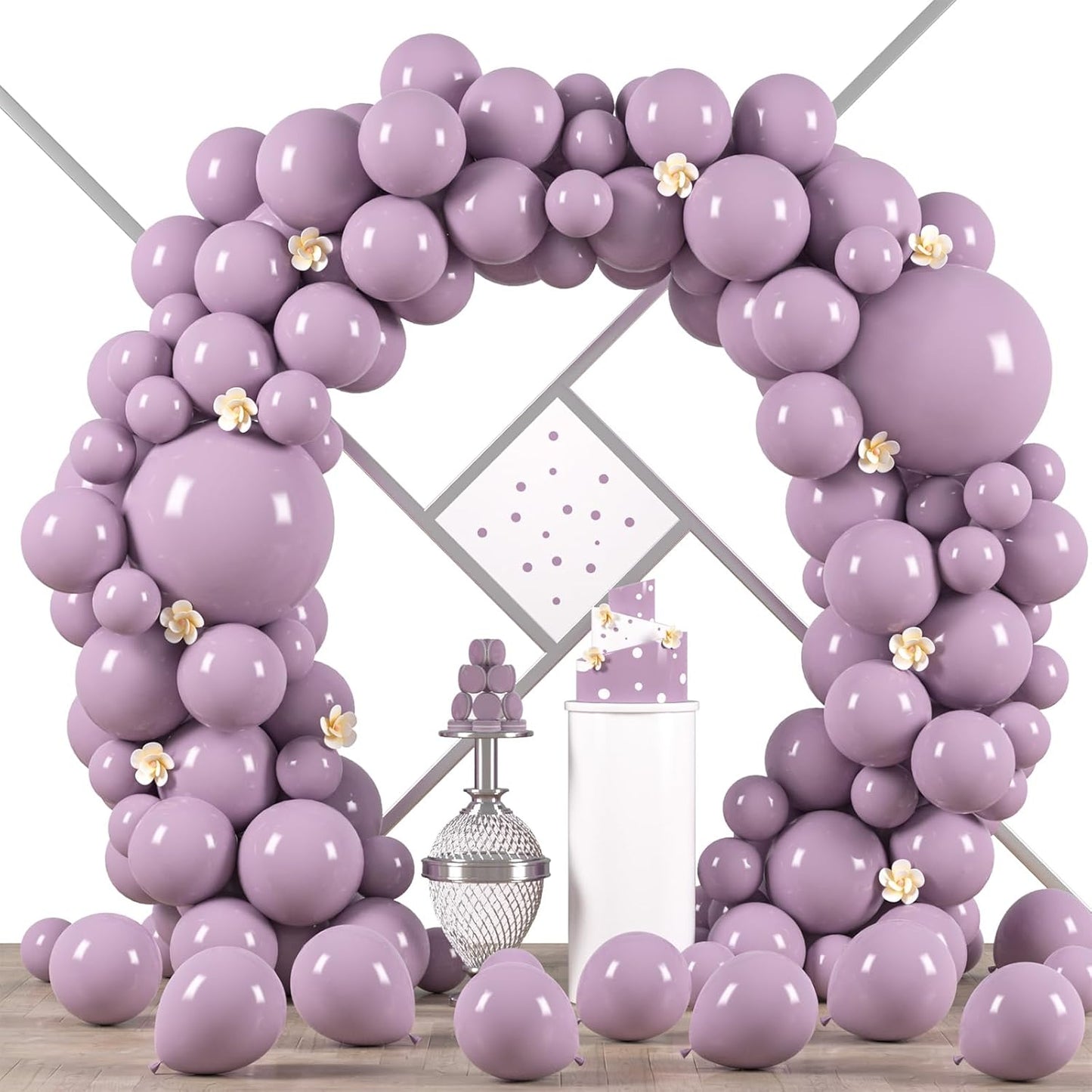 Voircoloria Lilac Balloon Garland Kit - 90-Pack of 5-18 Inch Balloons for Weddings, Birthdays & Parties
