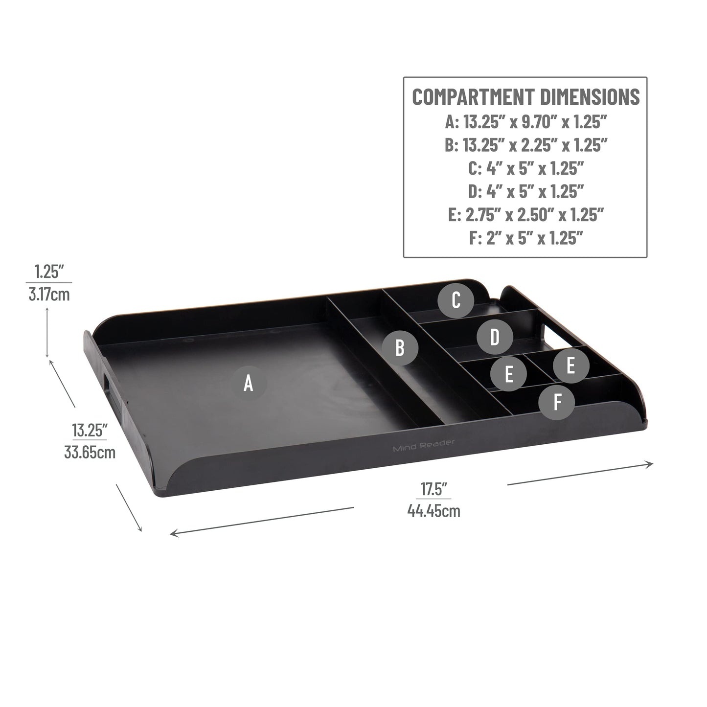 Mind Reader Coffee Station Serving Tray, 7 Pod Capacity Countertop Organizer, Storage, 17.5" L x 13.25" W x 1.25" H, Single, Black