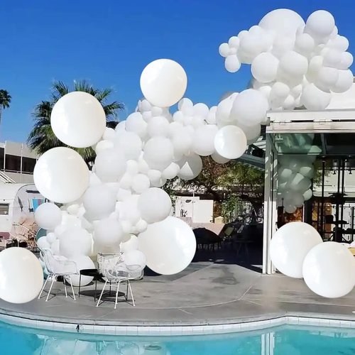 110pcs White Balloons 12 inch, White Latex Balloons Globos Blancos for Wedding Engagement Bridal Shower Party Decorations. (with 2 Ribbons).