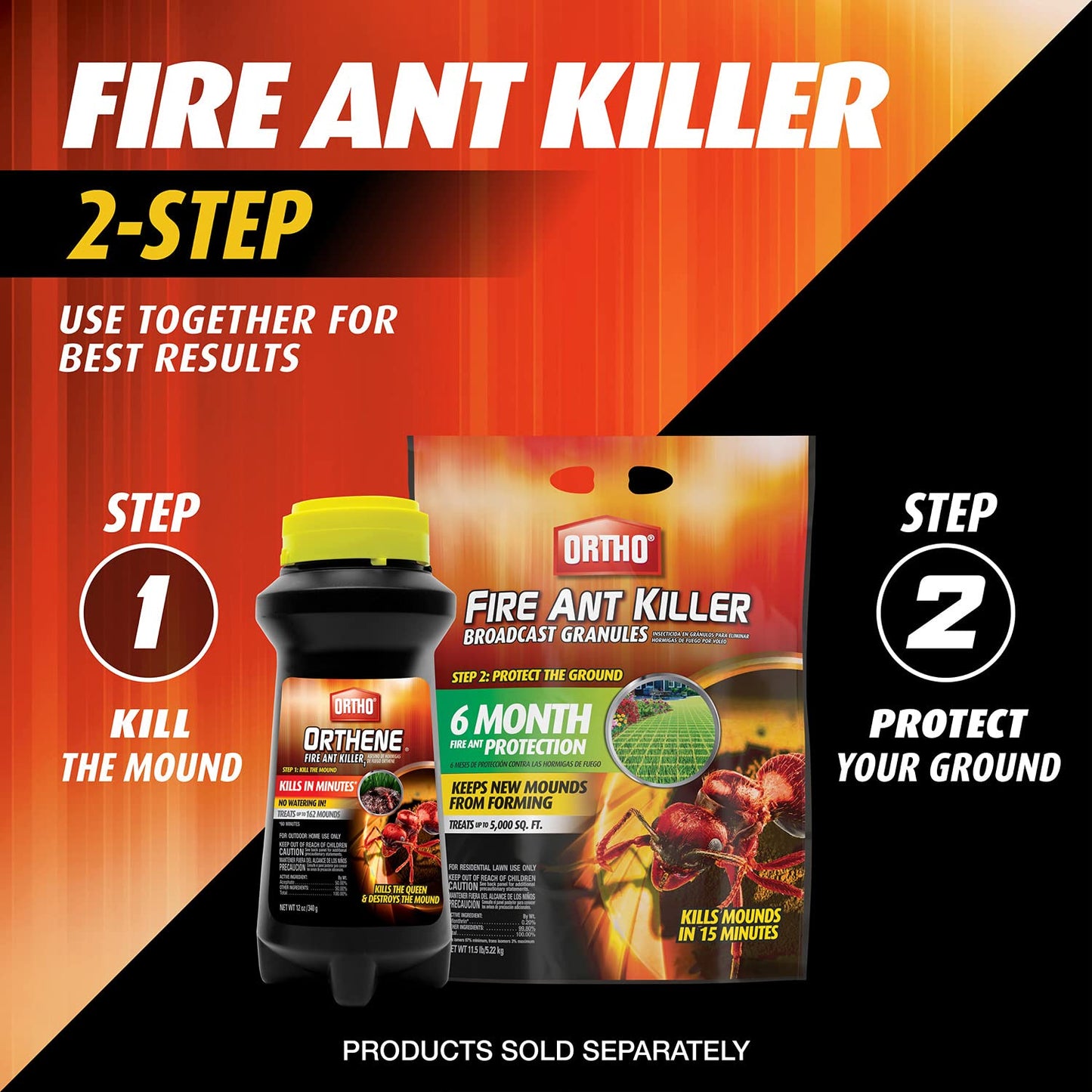 Ortho Fire Ant Killer Granules - Fast-Acting Outdoor Treatment, Kills Mounds in 15 Minutes, 11.5 lb.