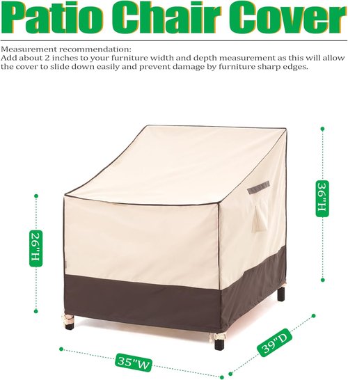 F&J Outdoors Waterproof Patio Chair Covers - Durable Deep Seat Protection | 35" W x 39" D x 36" H, 2-Pack