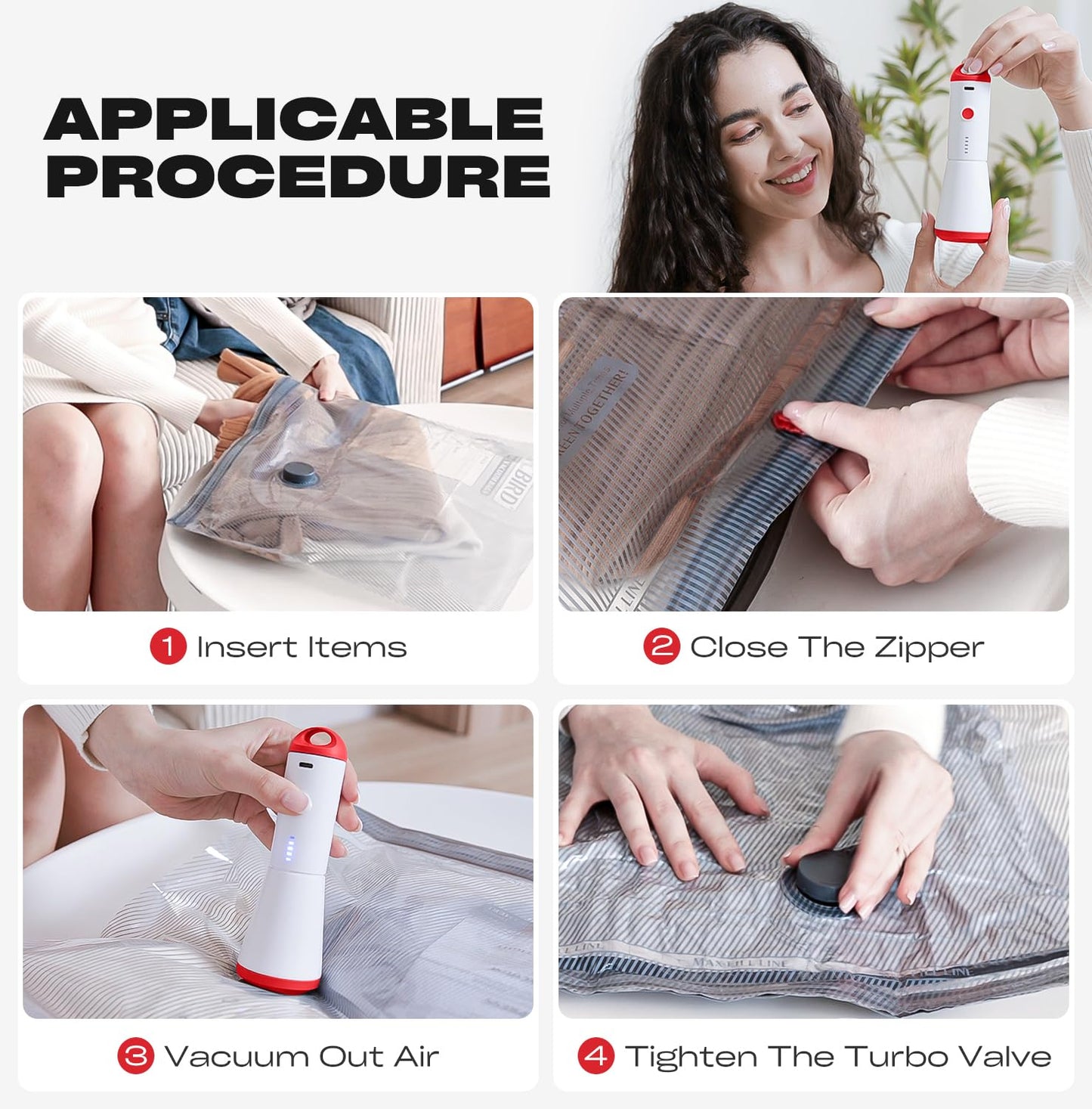 Travel Vacuum Storage Bags with Rechargeable USB Pump, 18 Pack Carry-On Size Compression Packing Bags for Luggage and Suitcase, Space Saver for Clothes and Clothing Travel