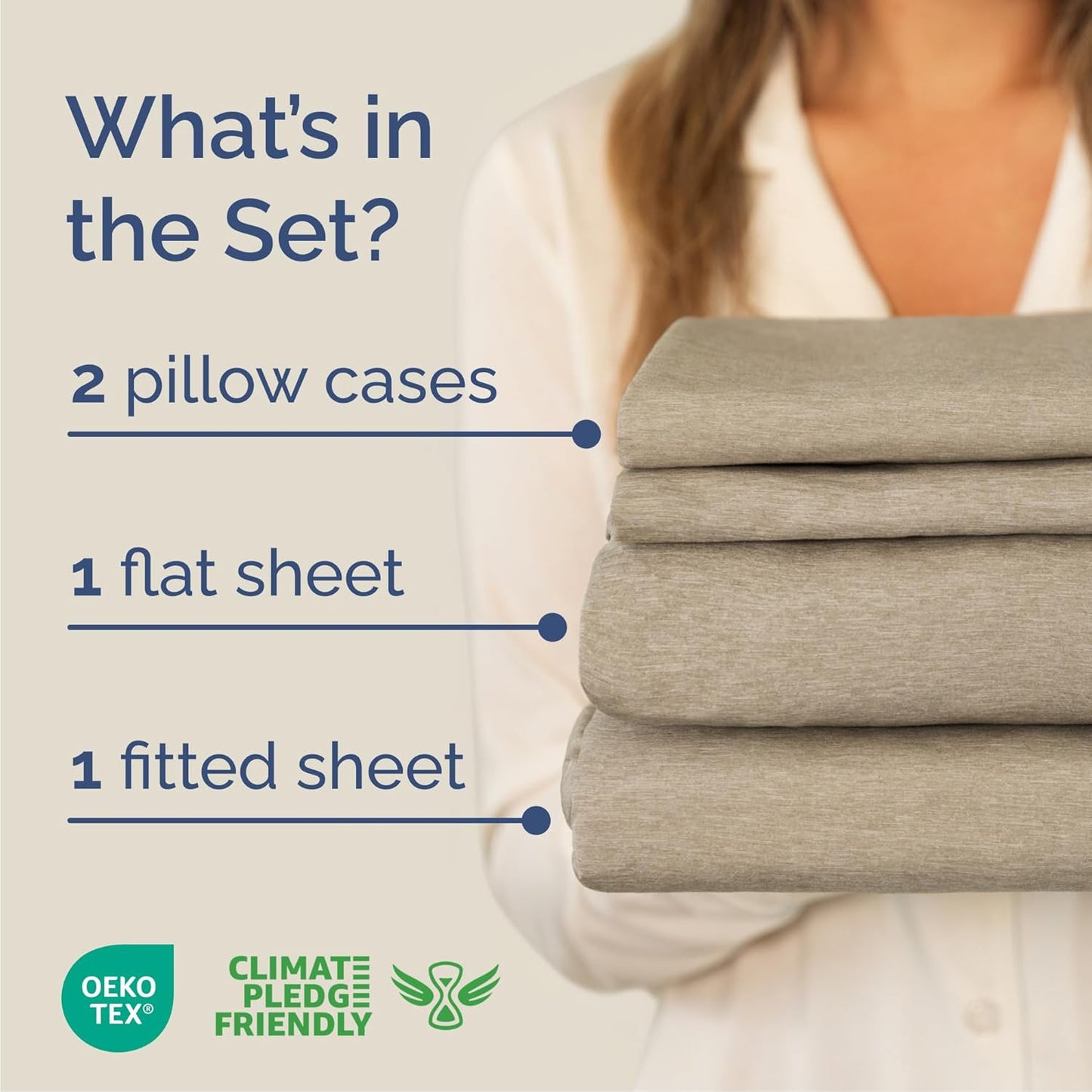 Skiennix Queen Size 4-Piece Sheet Set - Comfy Cooling Bed Sheets - Luxury Hotel Quality - Soft, Deep Pockets, Wrinkle-Free - Beige