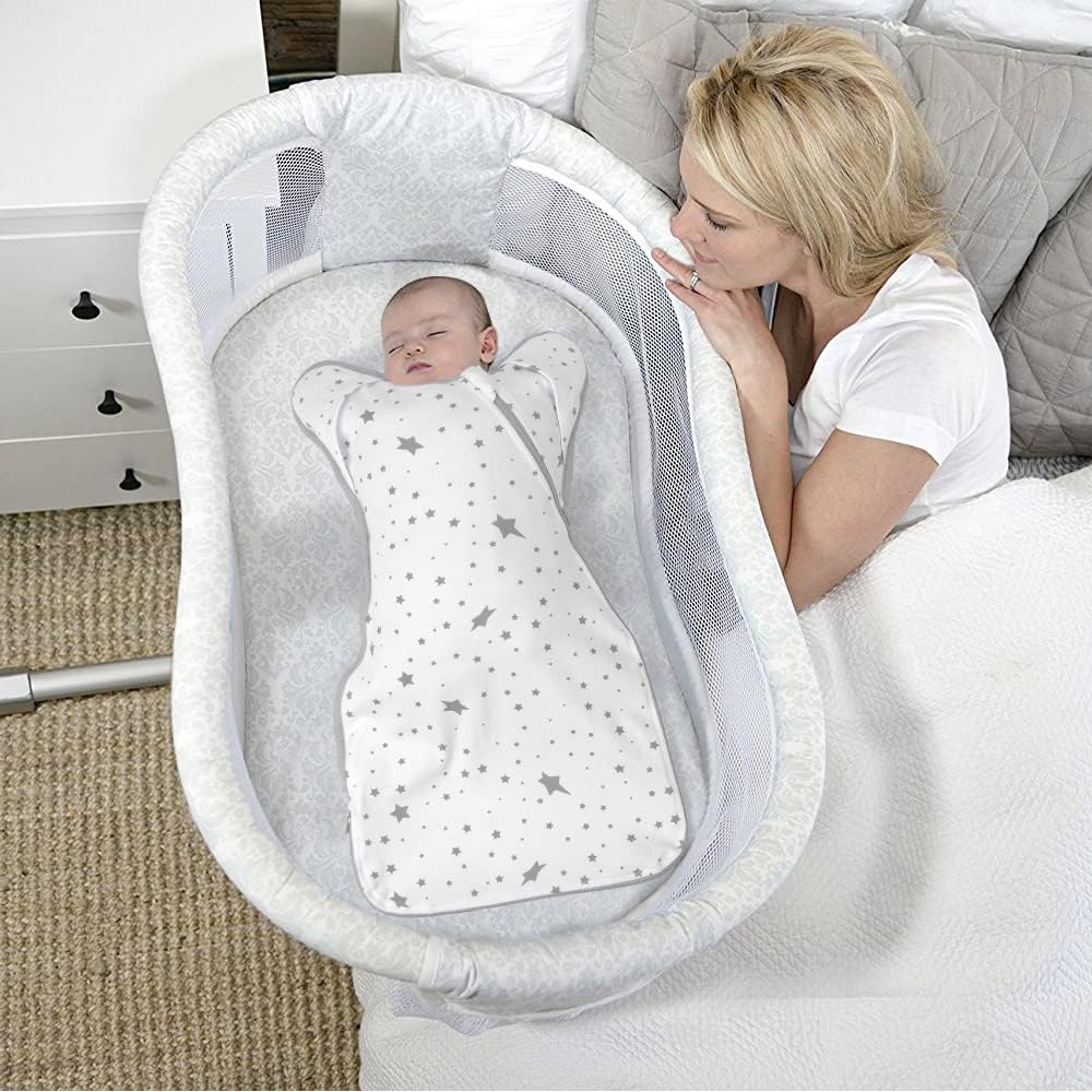 Skiennix Baby Sleep Sacks - 3-Way Transition Swaddle Blanket Set for Newborns (0-3 Months) - Cotton, Arms Up Design