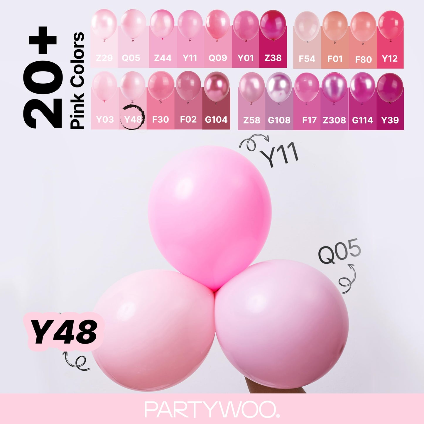 PartyWoo Light Pink Balloons 155pcs Different Sizes of 18 12 10 5 Inch Pastel Pale Baby Pink Balloon Arch Kit Garland for Baby Shower Bachelorette Bridal Shower Birthday Party Decorations Pink-Y48