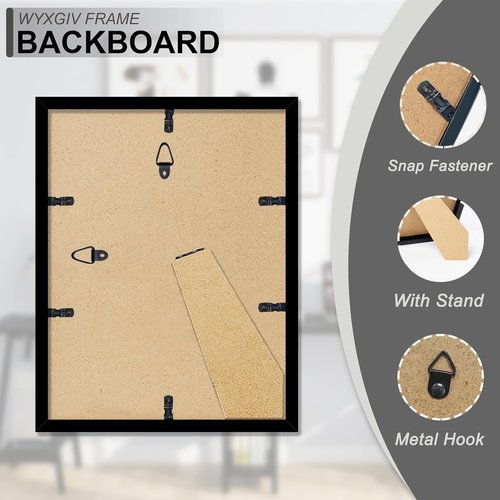 Black Picture Frame Set of 2 by [Brand Name] - Lightweight & Durable for 8.5x11 Inch Photos | Horizontal/Vertical Display