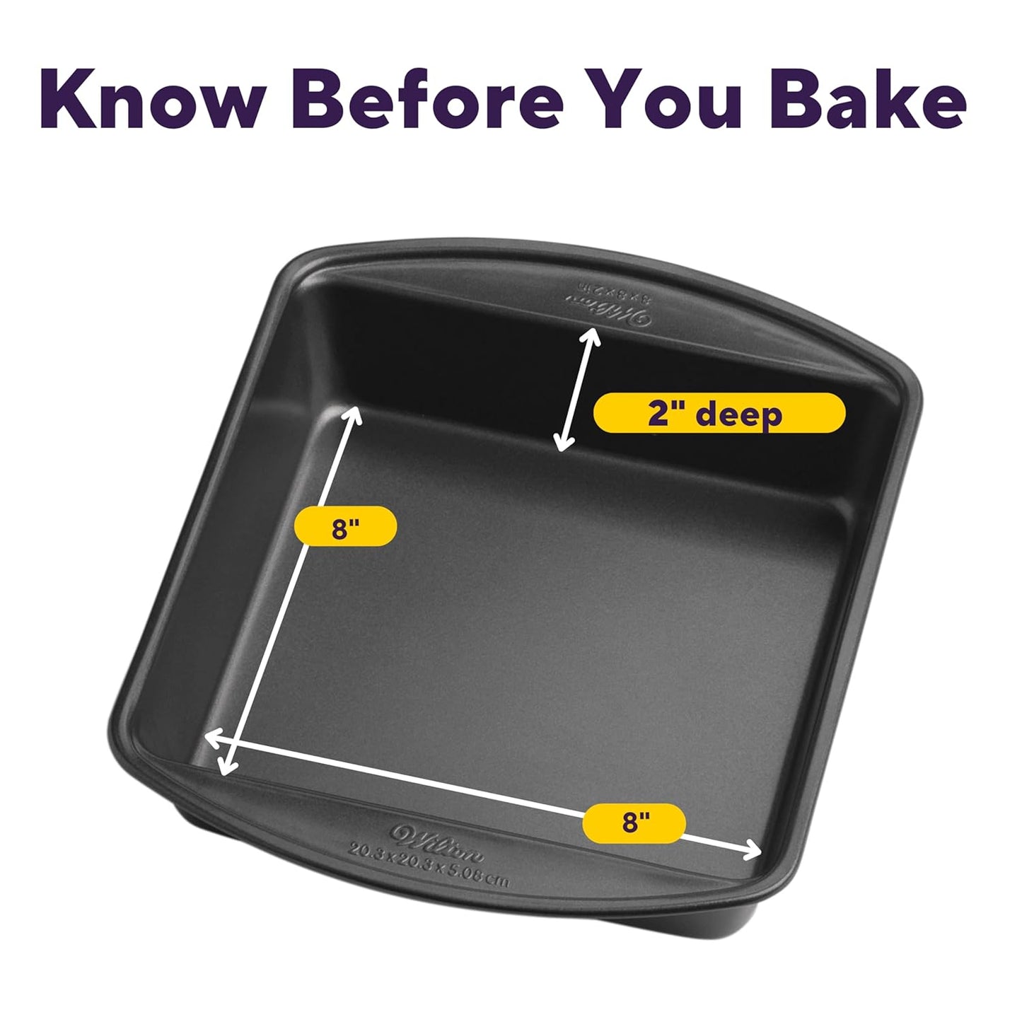Wilton Gold Non-Stick 8 x 8 Inch Square Brownie Pan - Durable Cold-Rolled Steel Bakeware