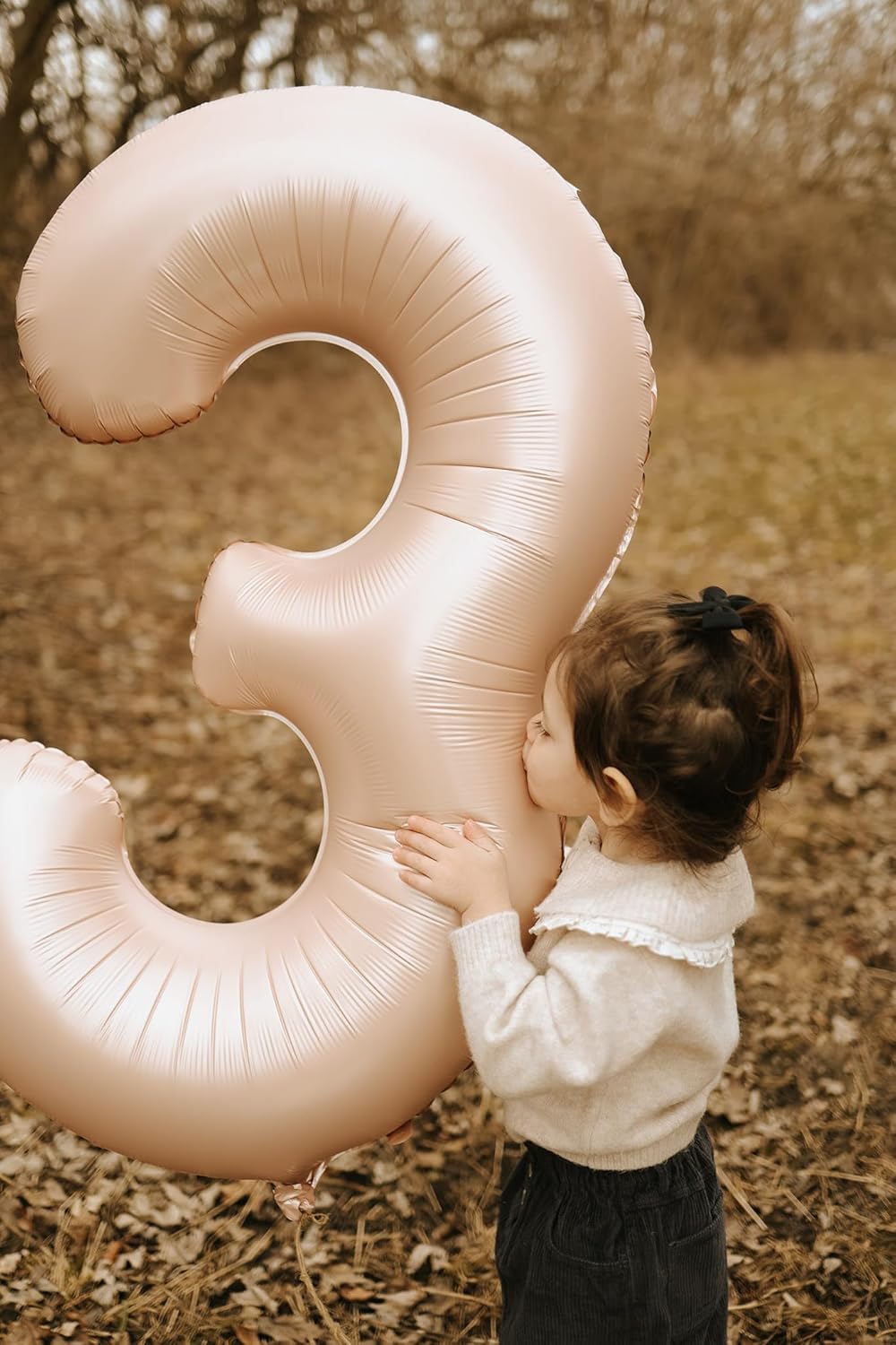 Light Brown 40-Inch Number 3 Balloon | Tan Birthday Decorations for Kids & Adults