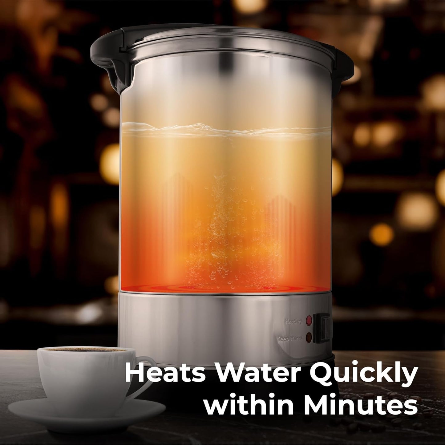 Zulay Kitchen Commercial Grade Coffee Maker - 50 Cup Double-Wall Stainless Steel Urn | Quick Brew & Hot Beverages - Silver